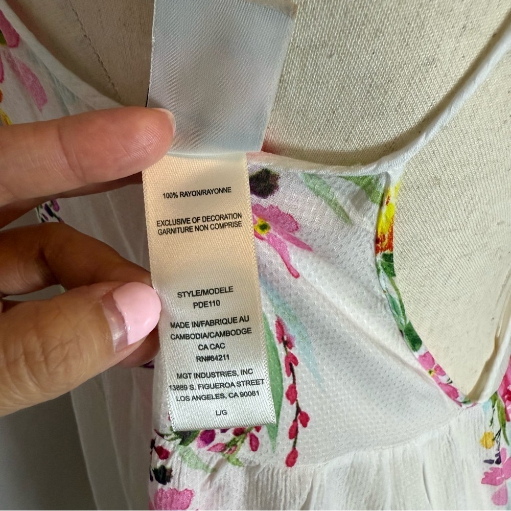 In Bloom by Jonquil Floral Slip Dress with Lace Accents Size L - Picture 11 of 11